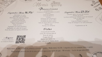 Horno Artesano menu