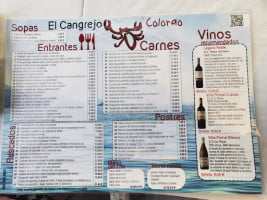 El Cangrejo Colorao menu