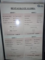 Gloria menu