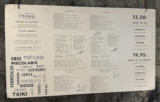 El Txoko Berria menu