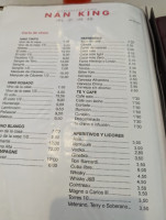 Nan King menu