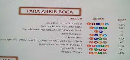 Gastrobar La Cala menu