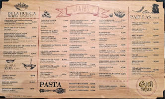 Guell Tapas menu