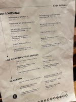 Casa Robles menu