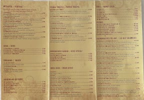 Indian Jaipur menu