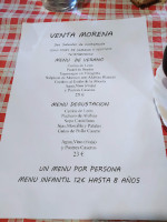 Venta Morena menu