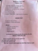 Hostal Cap Del Pla menu