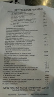 Vinacua menu