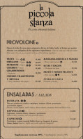 La Piccola Stanza menu