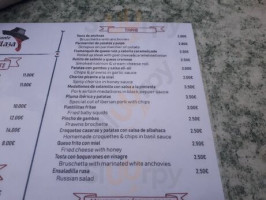 Grazalema Plaza menu