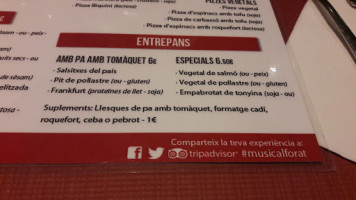 El Forat Del Pany menu