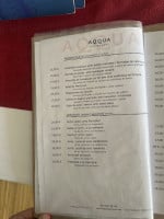 Aqqua menu