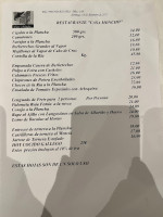 Casa Moncho menu