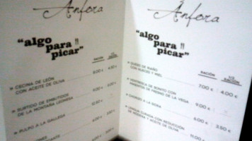 Anfora menu