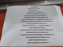 Asador La Burra menu