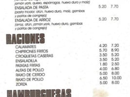 Casa Becerra menu