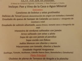 Mesón Óvalo menu