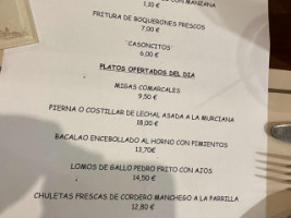 El Cason De Los Reyes menu