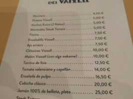 Vaixell Restaurante menu