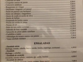 Las Cuevas Del Tío Juanón menu