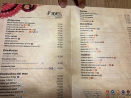 Casa Fidel O Pulpeiro menu