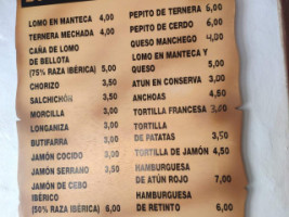 Venta Y Pinto Vejer De La Frontera menu