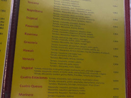 Pavarotti Lanzarote menu