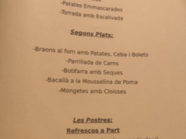 Masia Cal Putxet Sant Vicenc De Castellet menu