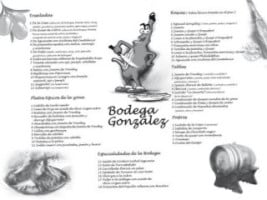 Bodega Gonzalez menu