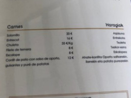 Hernialdeko Ostatua menu