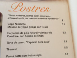 La Nicoletta Zurbano menu