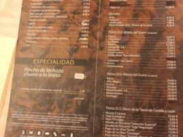 Meson Los Doce Arcos menu