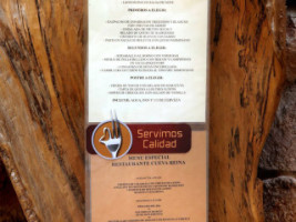 Cueva Reina menu