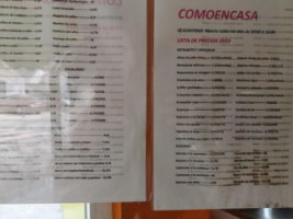 Comoencasa menu