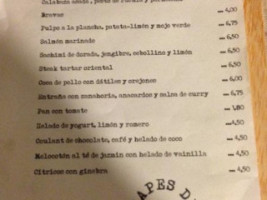 Soho Sitges Food Factory menu