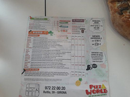 Pizza World Girona menu