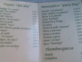 Vicente (los Pepes) menu