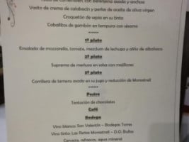 Venta Alegria menu