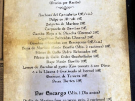 Meson Bonillo menu