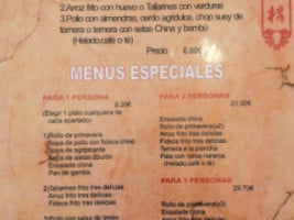 Nueve Dragons menu