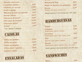 Cafe Os Fornos menu