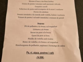 Can Cassoles menu