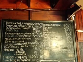 Cervecera Jatape menu