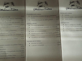 Molino De Tiedra menu