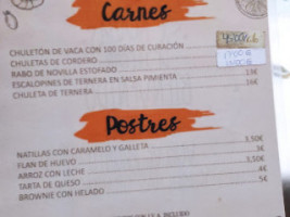 Casa Rural Aromas Del Oza menu