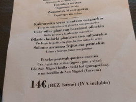 Bermeoko Kafe Antzokia menu