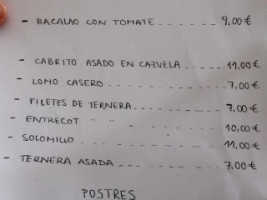 Casa Miguel menu