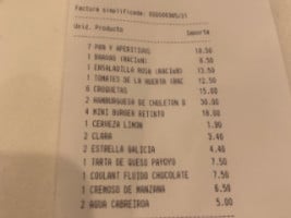 Mardelevas menu