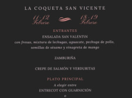 La Coqueta menu