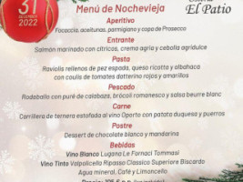 Osteria El Patio menu